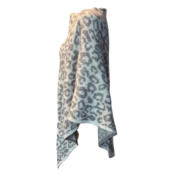 Nardi & Tagliaferri Leopard Print Poncho One Size Acrylic Mohair Wool Blend Made - Picture 2 of 7